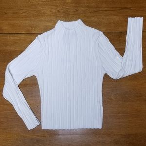 Ribbed Knit Mock Neck Top